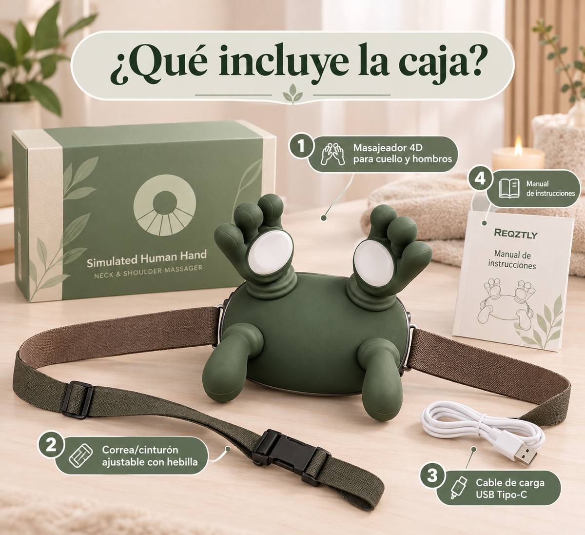 ZENTOUCH™ 4D — Masajeador  Manos Libres